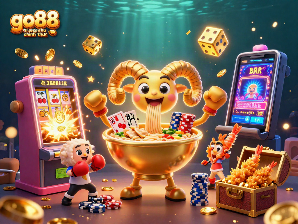 Spin the reels at go88 trang chu chinh thuc with a vibrant, interactive casino scene filled with characters.