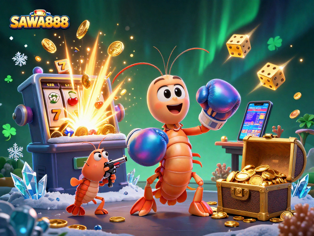 Experience the excitement of SAWA888 with vibrant slot machines, characters, and jackpot delights!