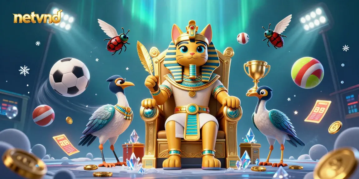 Engage in thrilling bets with sports elements, featuring netvnd and vibrant gaming visuals.
