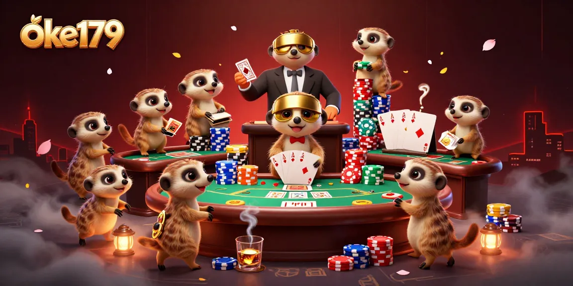 Experience thrilling gaming at oke179 with a vibrant meerkat casino operation scene full of excitement.