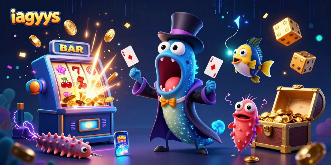 Play thrilling games with iagyys, featuring a bioluminescent gulper eel as a magician in action.