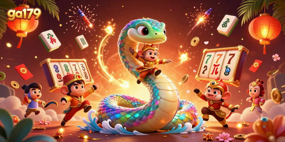 Engage with the vibrant ga179 online casino adventure, where a rainbow serpent and monkey king captivate with playful energy.
