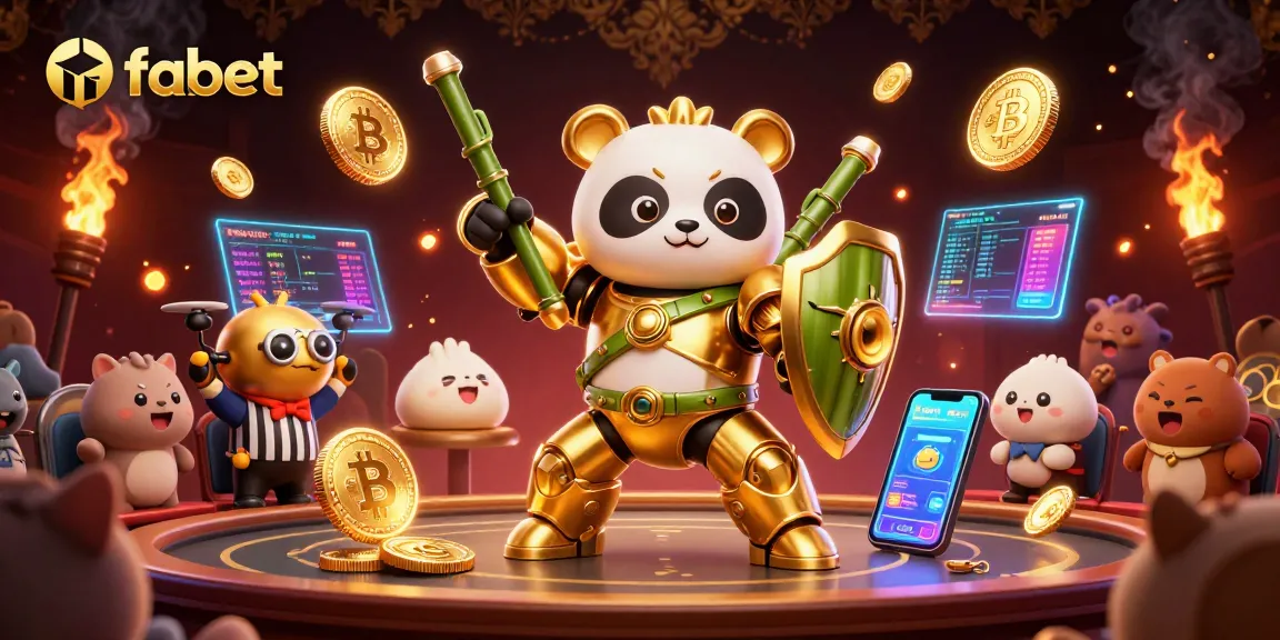 Experience legendary entertainment at fabet with a mech-suit panda battling in an exciting casino arena.