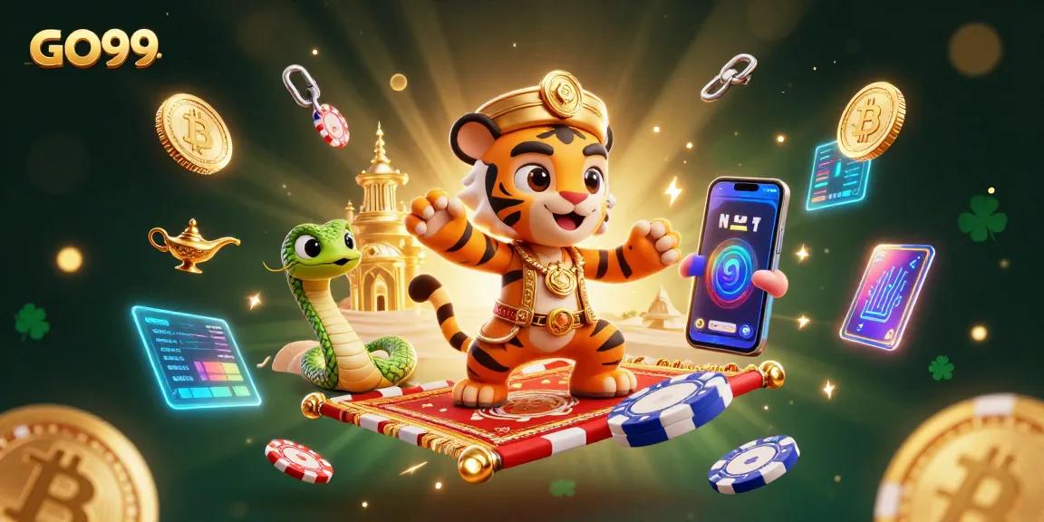 Experience exciting gameplay with GO99 in a vibrant casino setting filled with 3D elements.